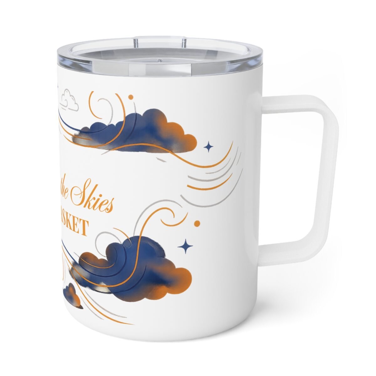 Insulated Coffee Mug — "Fuelled for the Skies" Crew Basket Travel Tumbler, 10oz - Image 4